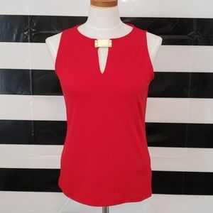 Red Sleeveless Michael Kors Blouse NWT